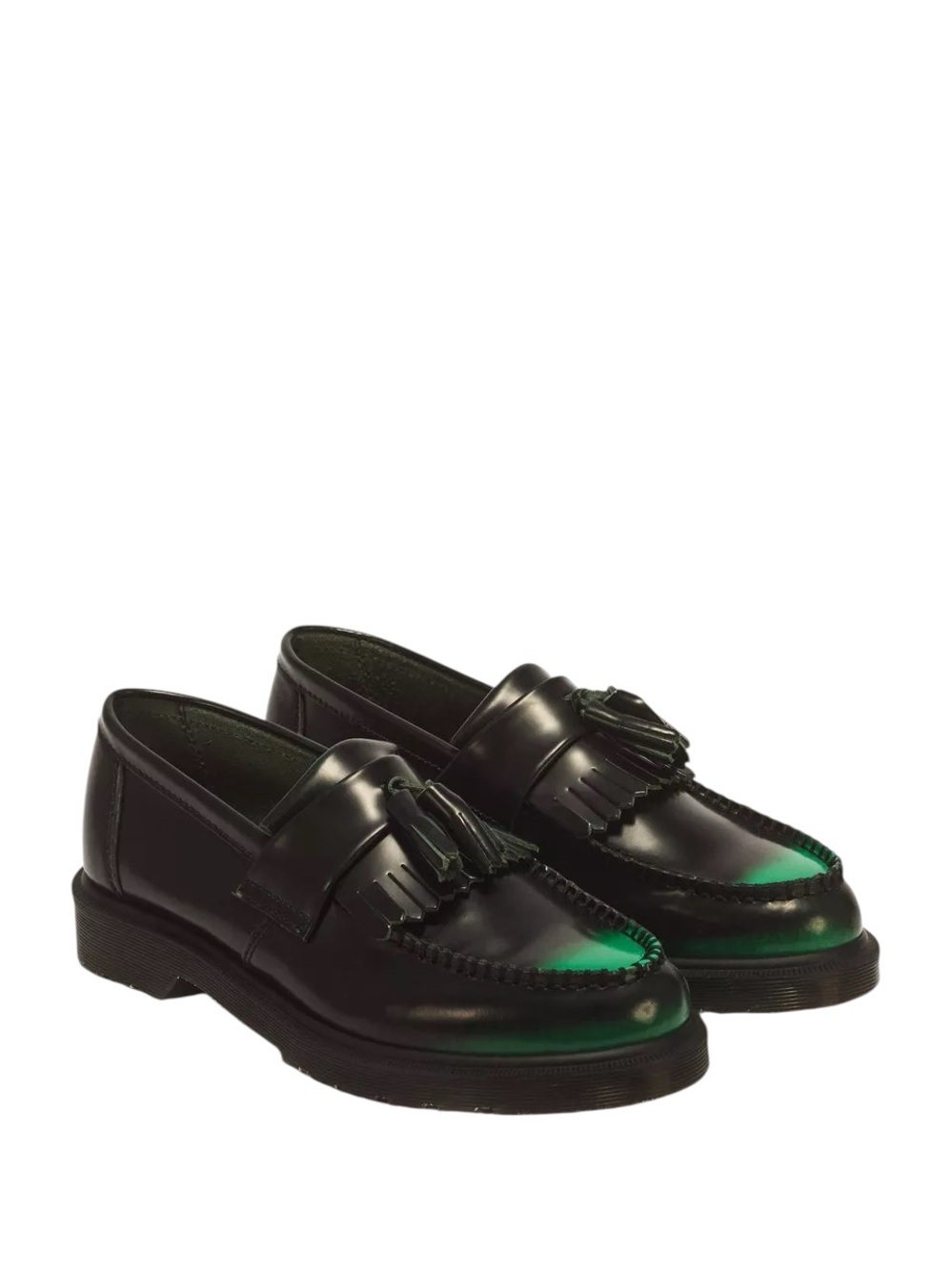 DR MARTENS ADRIAN TASSEL ARCADIA RUB OFF LEATHER LOAFERS